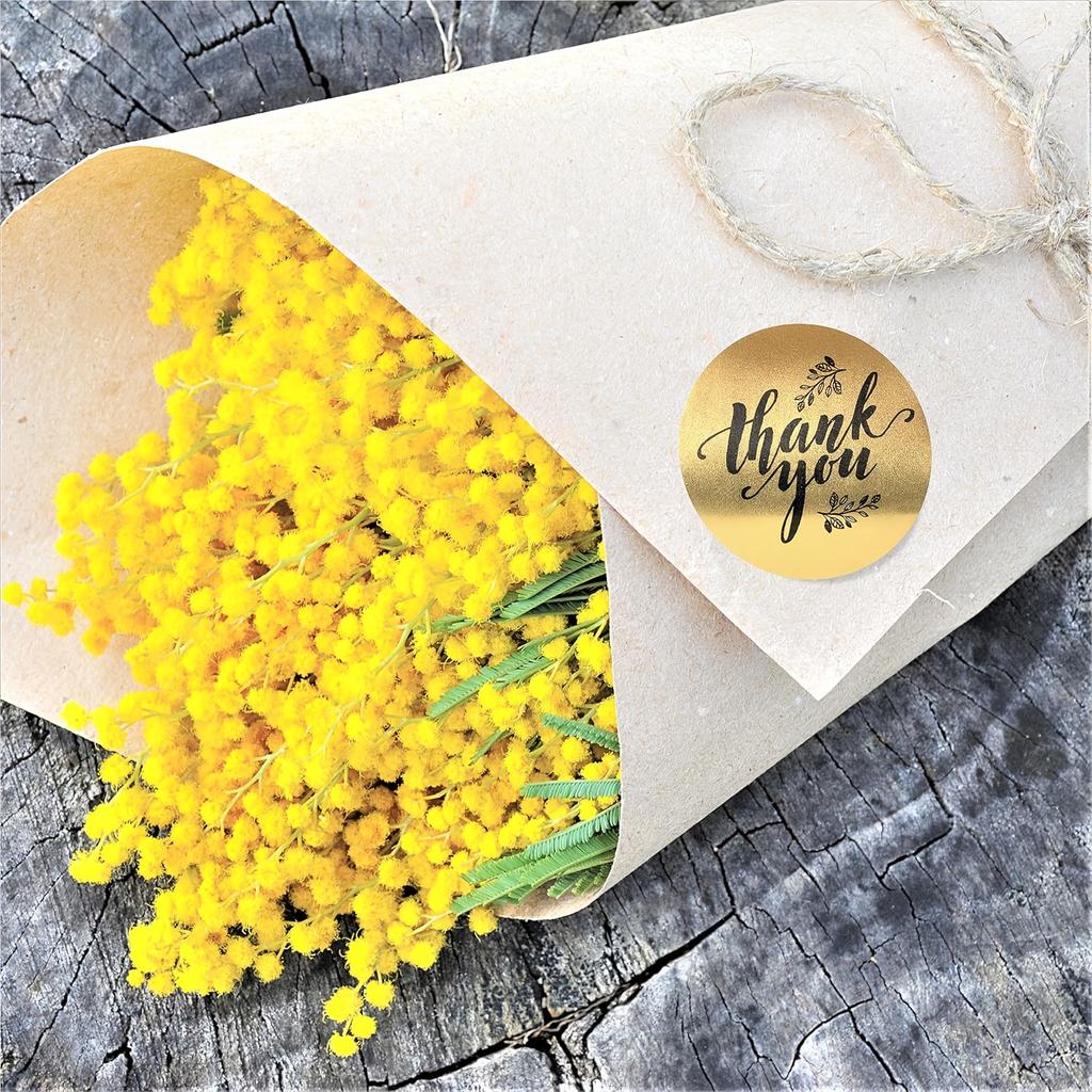 Runde matte goldene Danke-Aufkleber, ideal für Geburtstage, Hochzeiten, Giveaways, Brautpartys und perfekt für Kleinunternehmer