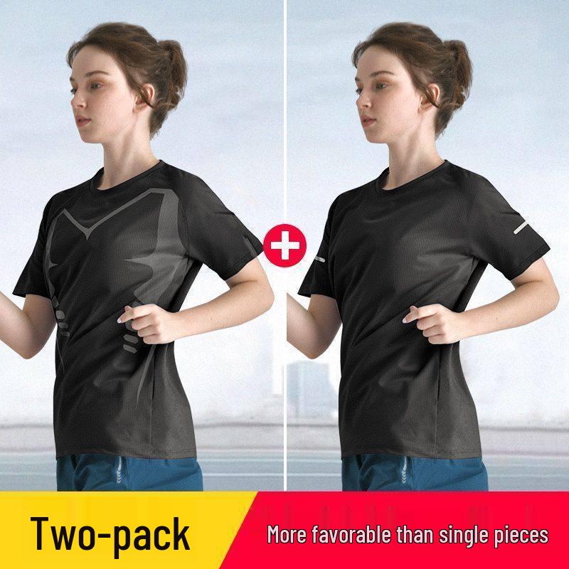 Plus Size Women's Quick-Dry Summer Running T-Shirt: Loose, Breathable Yoga & Fitness Top