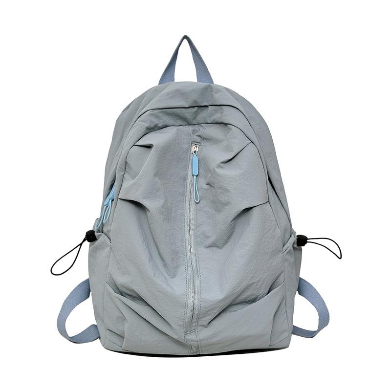 2026 New Student Schoolbag for Girl solid color simple and lightweight travel backpack trendy Korean style daily backpack