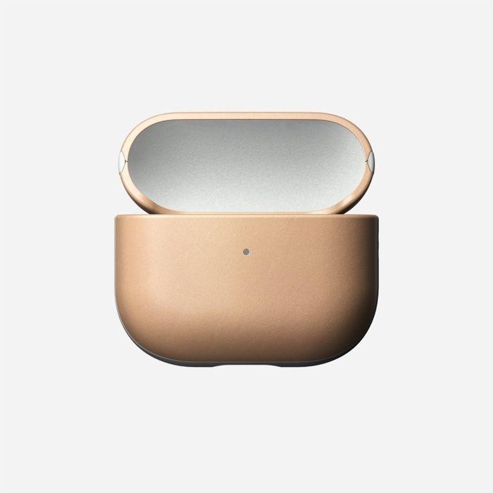 Coque airpods 3 - nomad - cuir véritable - couleur nude - étui moderne - design unique