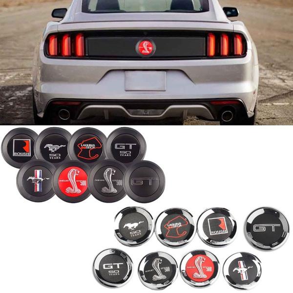 

For Ford Mustang 5.0, The Symbol Horse ROUSH SHELBY GT 500 Cobra Emblem Badge Vehicle Back Door Label Tail Box Shape Sticker Car Styling