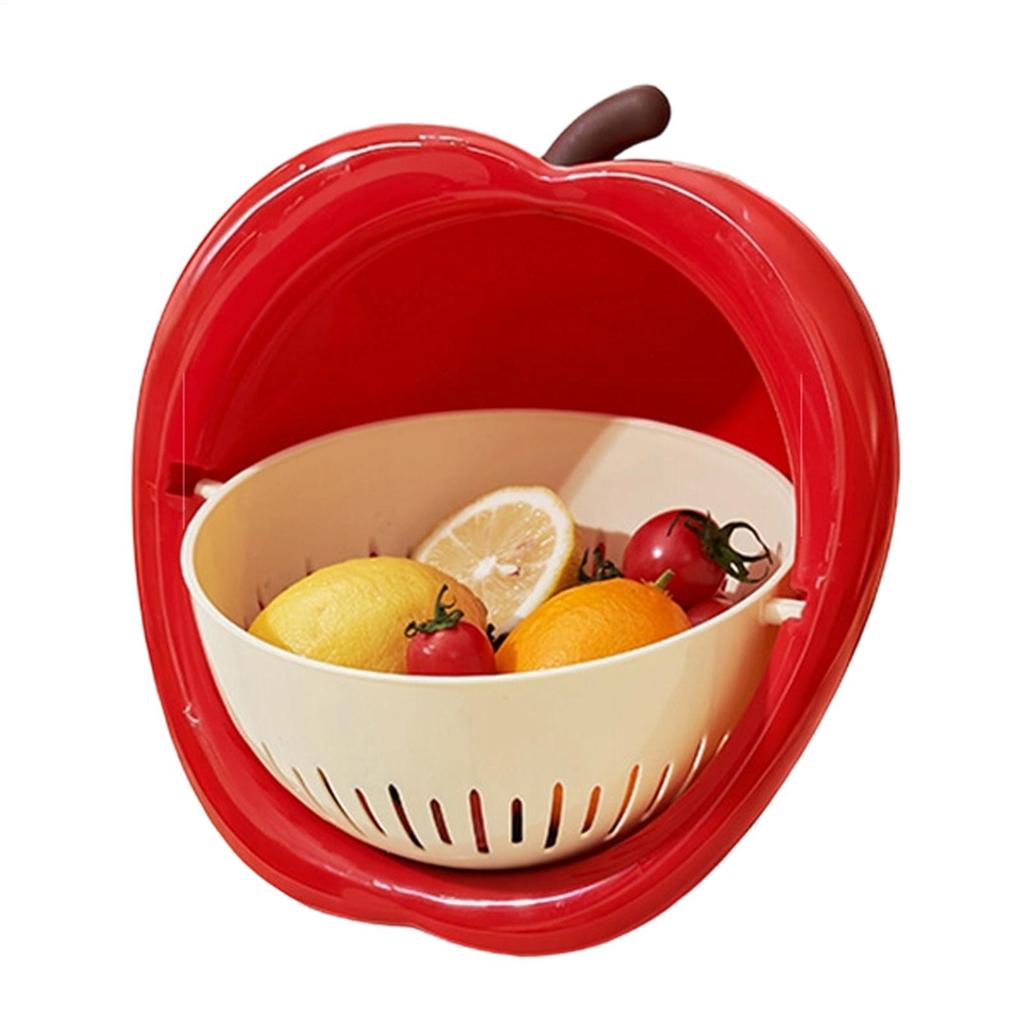 Vegetable Washer Double Layer Large Capacity Funny Strainer Fruit Vegetable Washer Drain Basket for Berry Lettuce Pasta Kitchen