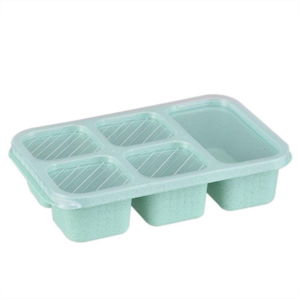 Transparent Lid Fruits Box Plastic Snacks Case Fresh-keeping Lunch Box  Kids зелёный