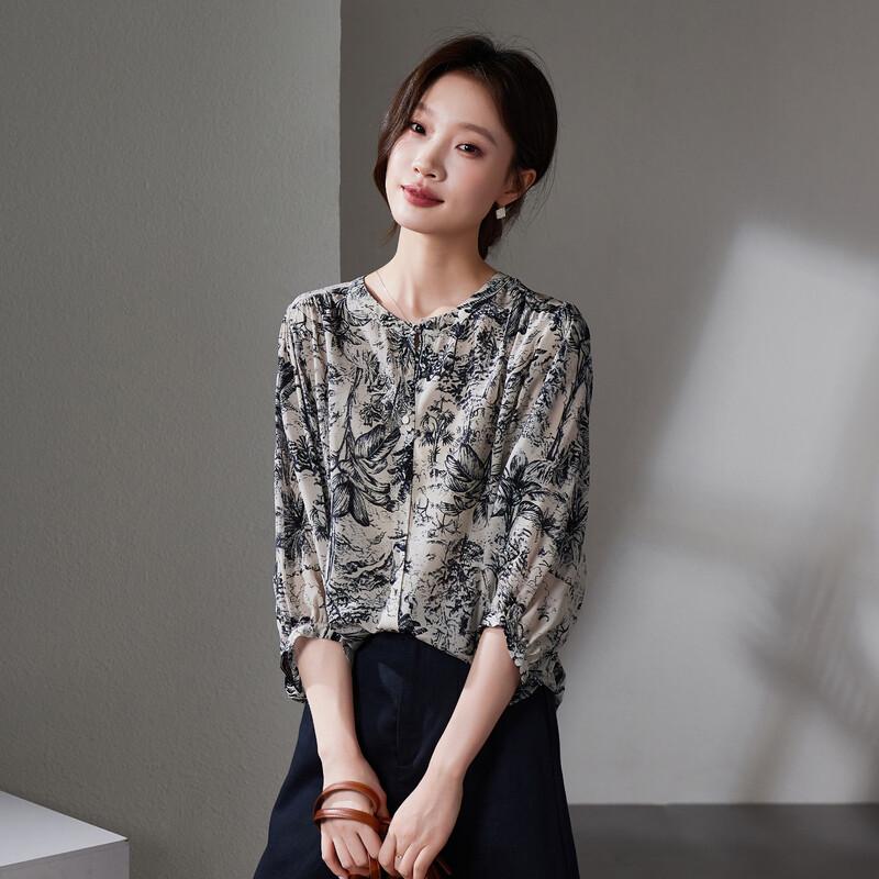 SOFSIL Women's 100% Mulberry Silk Printed Blouse