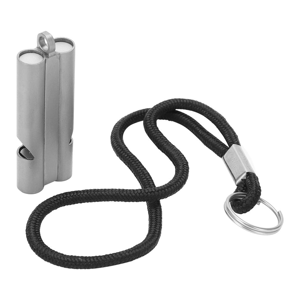 Pure Titanium Whistle with Lanyard Outdoor Survival Whistle High Decibel Whistle Emergency