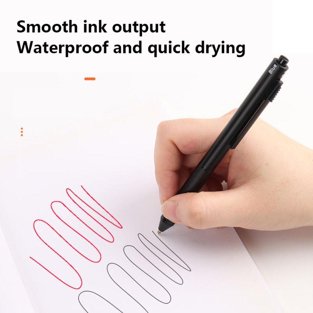 Creative 3 Colors Ink Gravity Sensing Pen Press Type Metal Multi-Function Pen 4 in 1 Mechanical Pencil School Office
