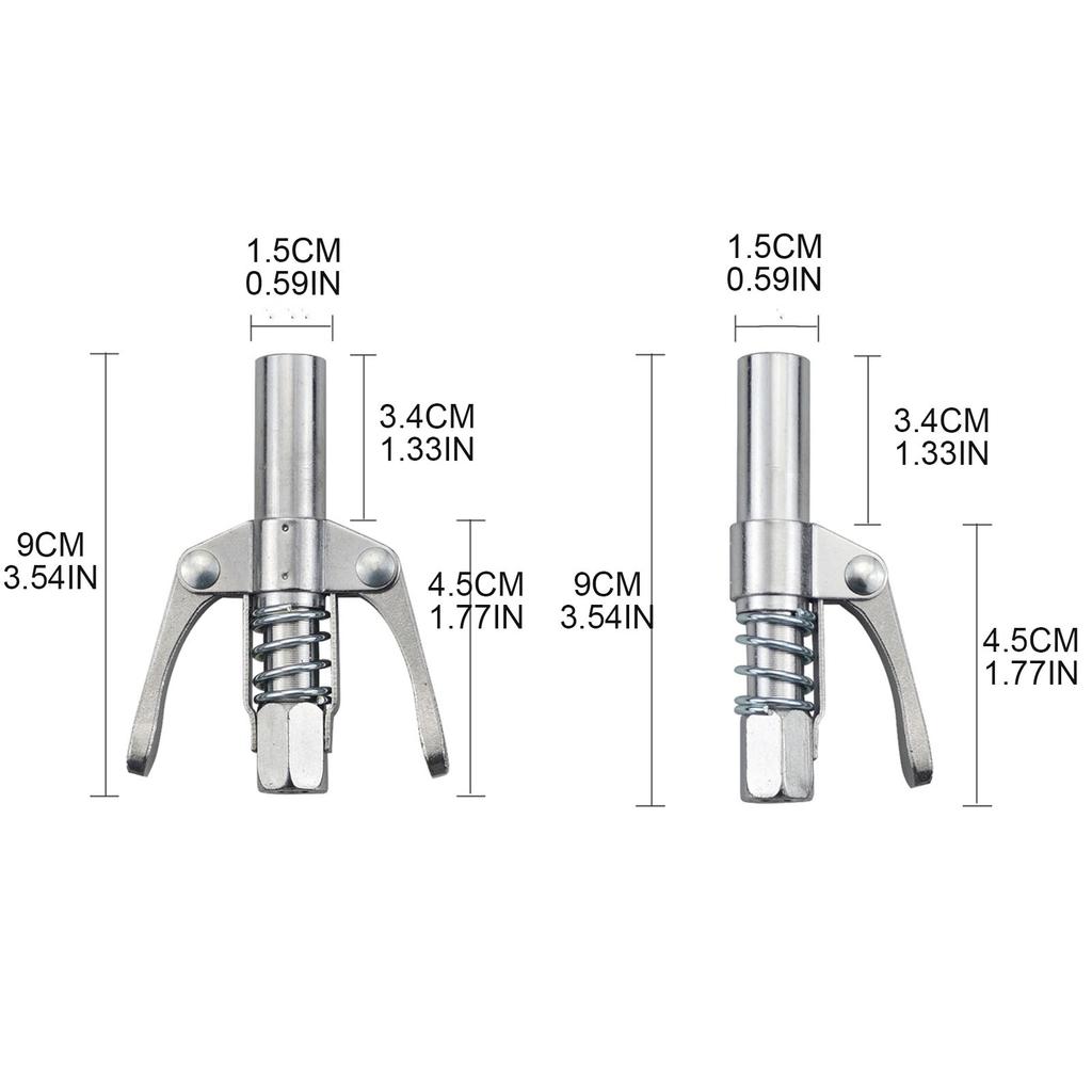 Grease Guns Coupler Quick Release Double Handles Grease Guns Tip with 6 Locking Plate High Pressure Grease Fitting