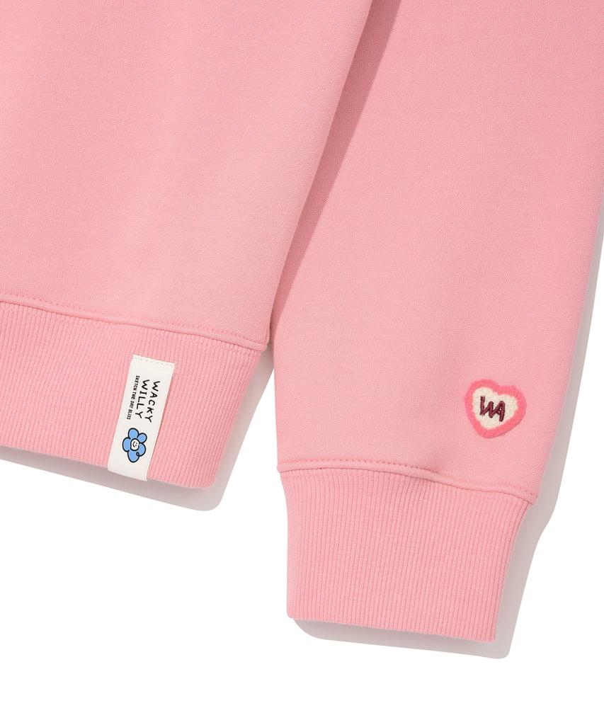 WACKY WILLY [25Fw] Women'S Lily Wappen Crop Sweatshirt Pink