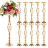 10pcs Elegant Metal Flower Vase Dining Table Butter Lamp Candlestick Ornaments Boho Artificial Flower Decor Bottle Flower Stand