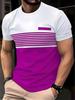 Fashion Men's T-Shirt Striped Pattern Short Sleeve Tee Summer Striped 3D Print Street Trend Simple Oversized Casual T-Shirt Men