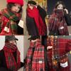 Women's Premium Winter Plaid Red Scarf - Cozy Imitation Cashmere, Versatile Shawl, Thickened Neck Warmer