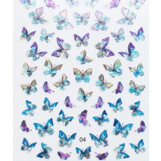 Sticker Self-adshesive Removable Nail 1Sheet Butterfly Pattern Fadeless Fingernails for Party