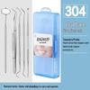 Dental Oral Care Tool Set: Stainless Steel Mouth Mirror, Probe, Tartar Remover, Toothpick