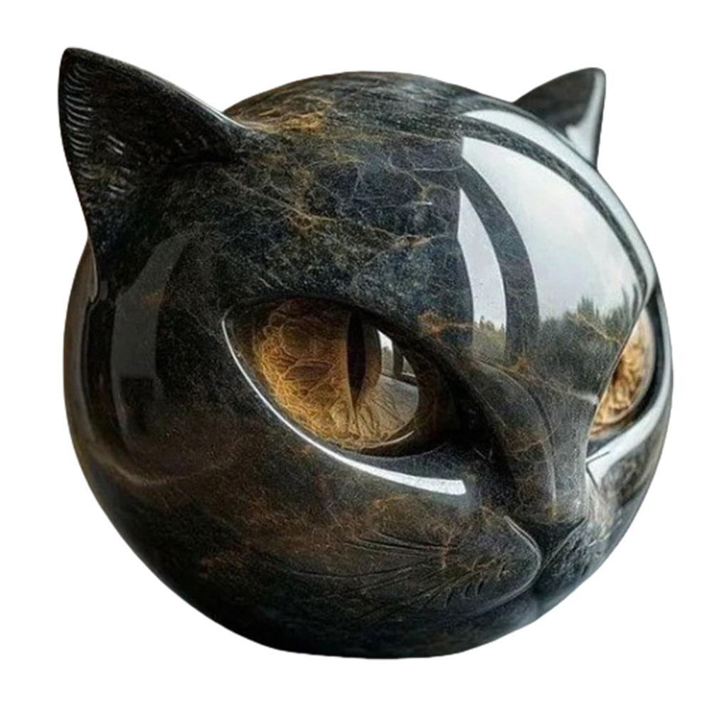 Halloween Tabletop Cat Statue Resin Unique Cat Figure Black Cat Figurine Elegant Home Decor Gifts for Cat Lovers Women Men