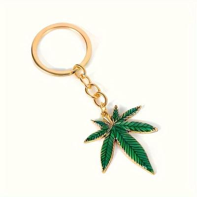 Llavero de Hoja Verde Moda Y Sencillo Popular Accesorio de Llavero Colgante Perfecto Hecho a Mano de Aniversario Para Mujeres