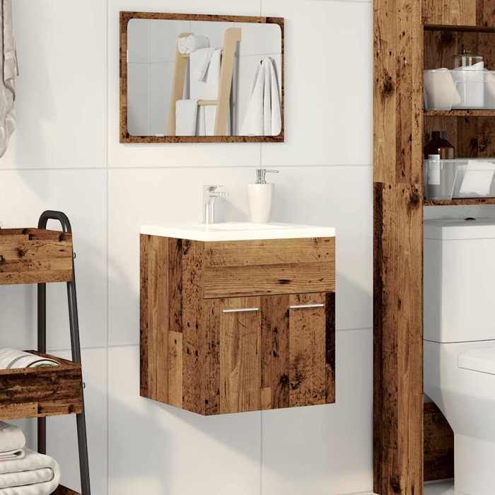 VidaXL Bathroom Vanity Unit Old Wood Engineered Wood, Bathroom Sink Cabinet, Bathroom Furniture 856205