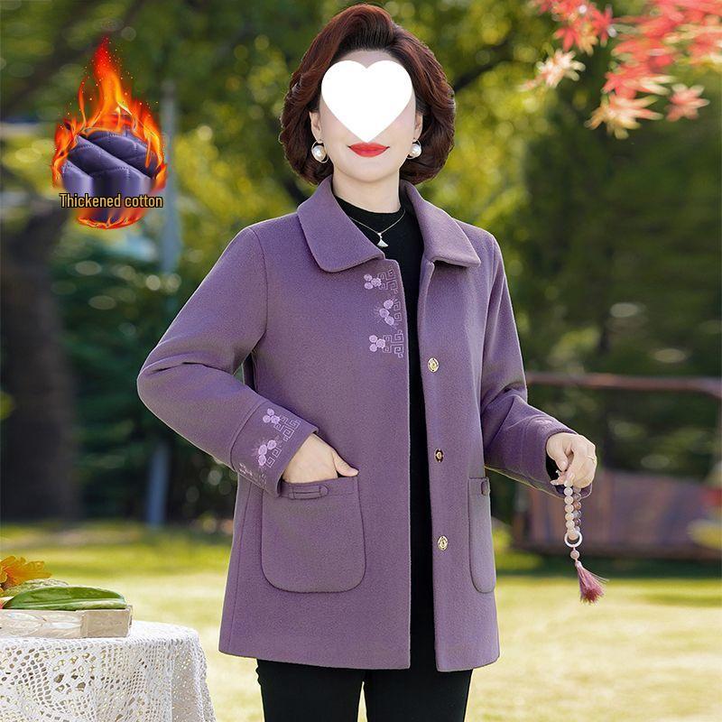 

Stylish Quilted Lapel Coat for Middle-Aged & Elderly Women - Autumn/Winter Bestseller XL (90-100 kg)