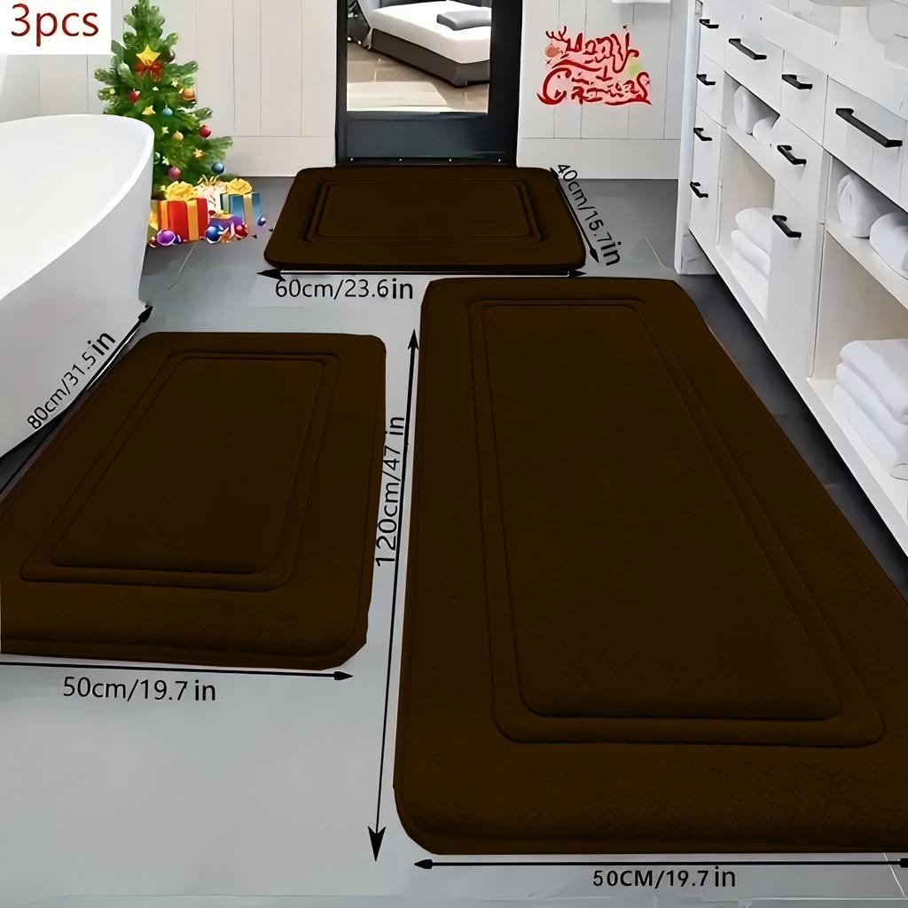 3 piezas Alfombrillas de baño ultra absorbentes, Alfombrillas de baño antideslizantes, Mantas de baño premium ultrasuaves y cómodas, Alfombrillas de suelo para decoración del hogar