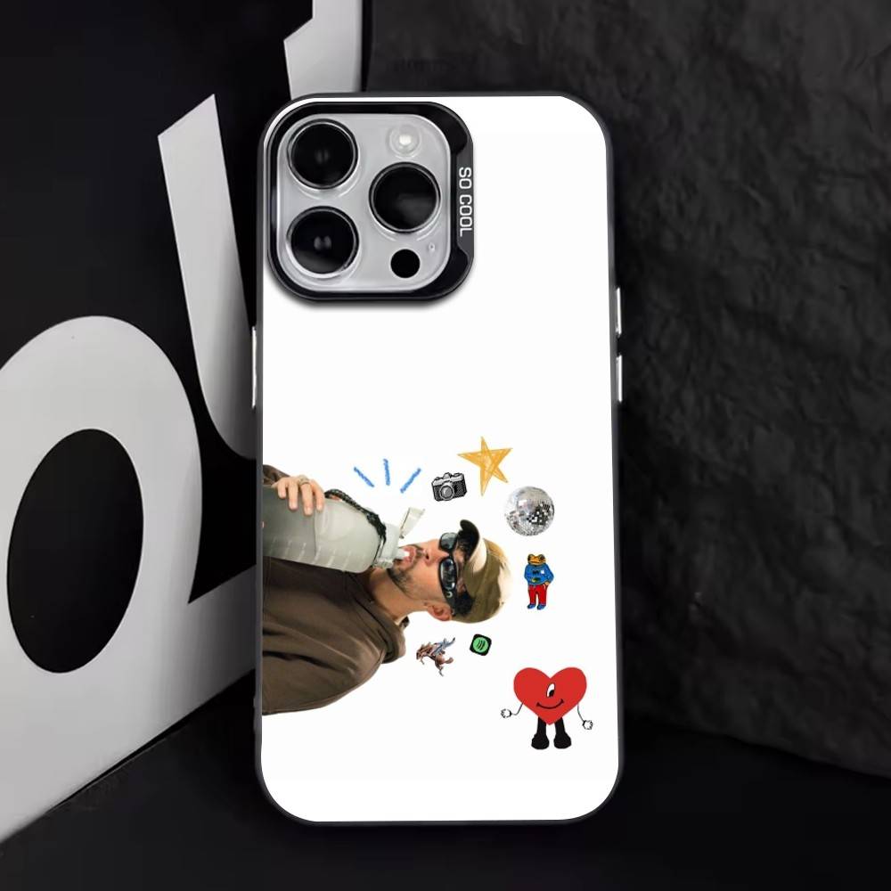 Bad Bunny    Phone Case For iPhone 17,16,15,14,13,12,11 Plus,Pro Max,XS,Colorful Silver Black Cover