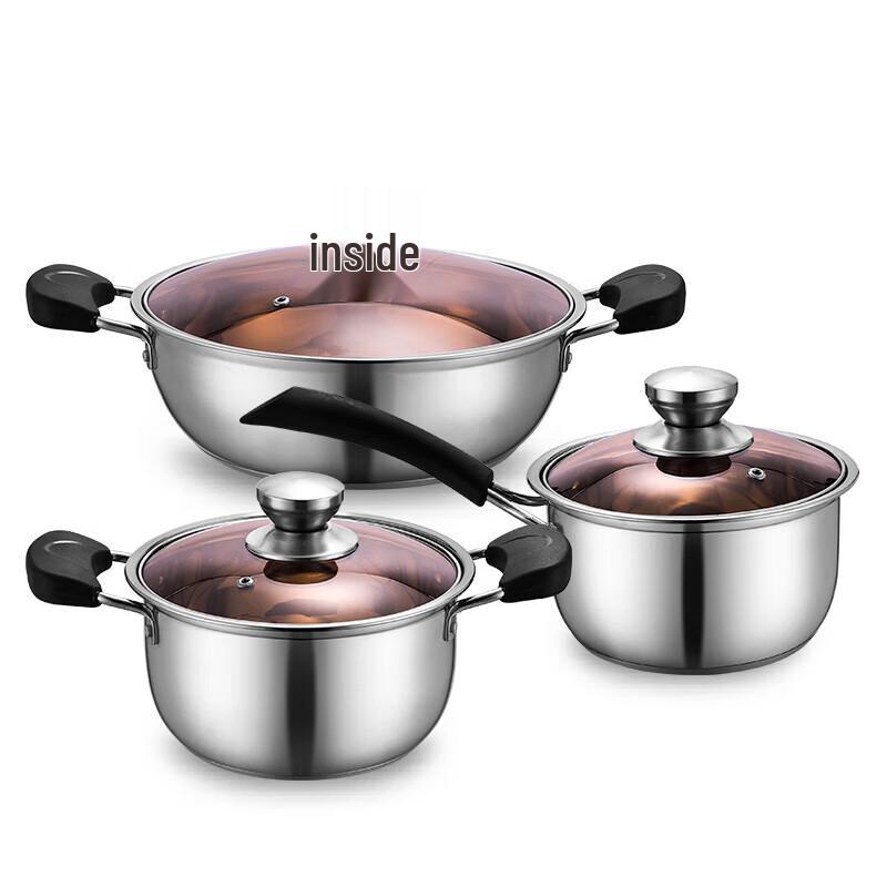 Adneny Odin Korean Stainless Steel 3-Piece Pot Set