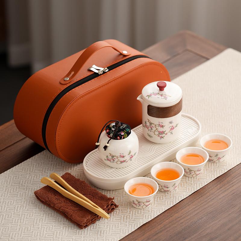 Travel high-end tea set outdoor creative ancient rhyme teapot