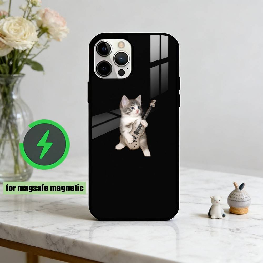 Funny Cute Cat Phone Case For iPhone17,16,15,14,13,12,11 Plus,Pro Magnetic with Magsafe Wireless Charging