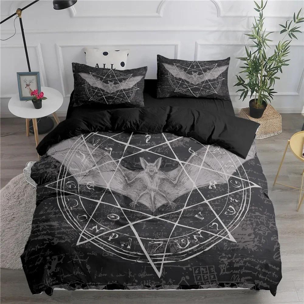 Bettdecke Halloween Fliegender Vampir Bettwäsche-Set Fledermäuse Hexerei Magie Bettdecke Einzel Doppel King Polyester