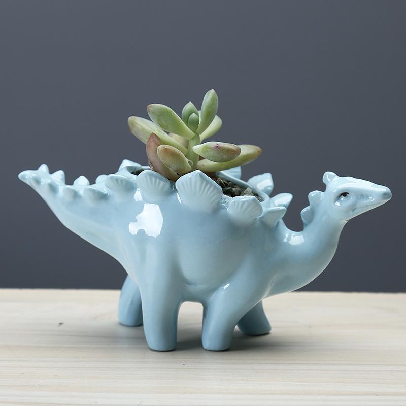 Cartoon Tier Dinosaurier Sukkulente Blumentopf Hausgarten Kreativ Innen Keramik Blume Ornament