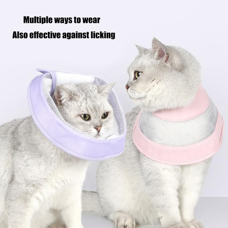 Elizabethan Collar for Cats Biting Licking Proof Dog Breathable Collar Neck Wound Protectors Dog Injury Recovery Collar