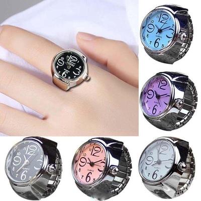 Fashion Couple Watch Ring for Personality Men Women Finger Round Quartz Watch Jewelry Gifts Stainless Steel Ring