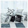 Nordic Throw Pillow Cover Plush Black and White Geometric Striped Simple Pillow Cover Sofa Cushion Cover