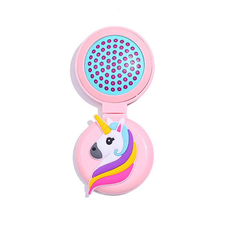 

Cute Rainbow Cartoon Air Bag Comb Women Mini Portable Folding Hair Brush With Mirror Head Massager Cushion Pocket Styling Tools