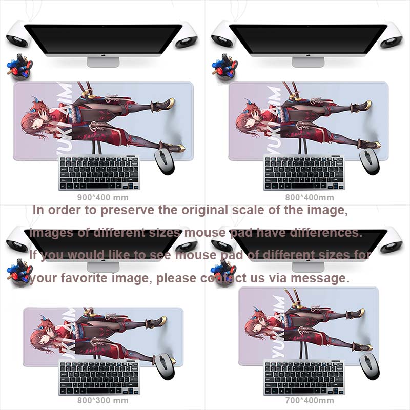 Anime Mask Girl Mouse Pad Yuki Aim Large Mouse Mat E-Sports Gamer Desk Pads Non-Slip Rubber Premium Mouse Pad XXL Keyboard Mats