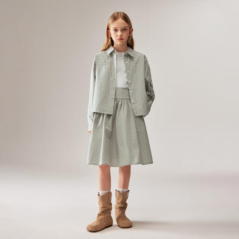 ELLE KIDS Girls Retro Plaid A-line Skirt 160