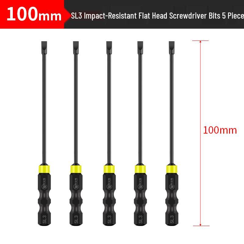 Impact-Resistant Slotted Drill & Screwdriver Bit for Electric and Pneumatic Tools