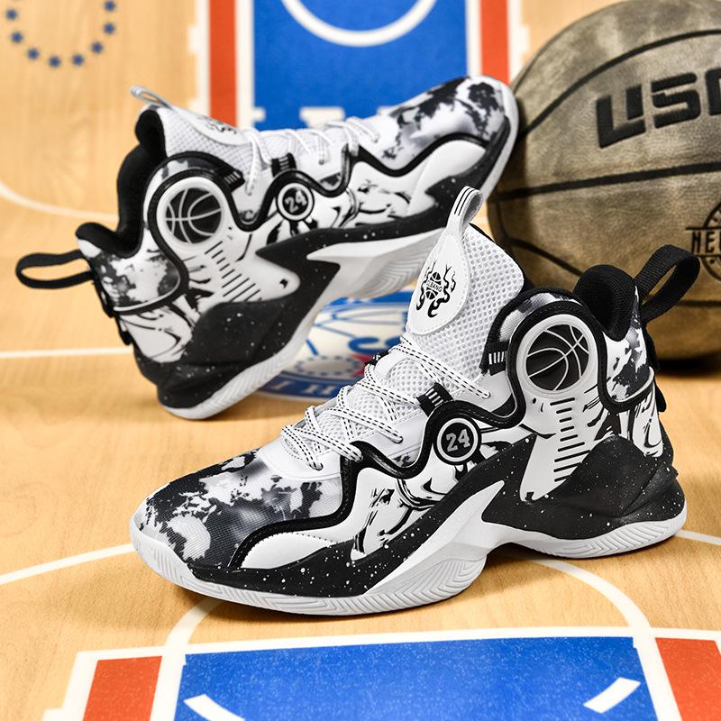 Men's Trendy High-Top Basketball Shoes with Stylish Graphics and Ankle Support