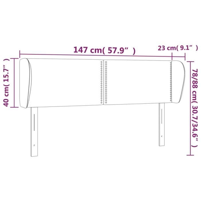 VidaXL Headboard with Ears Light Grey 147x23x78-88 Cm Fabric3117002