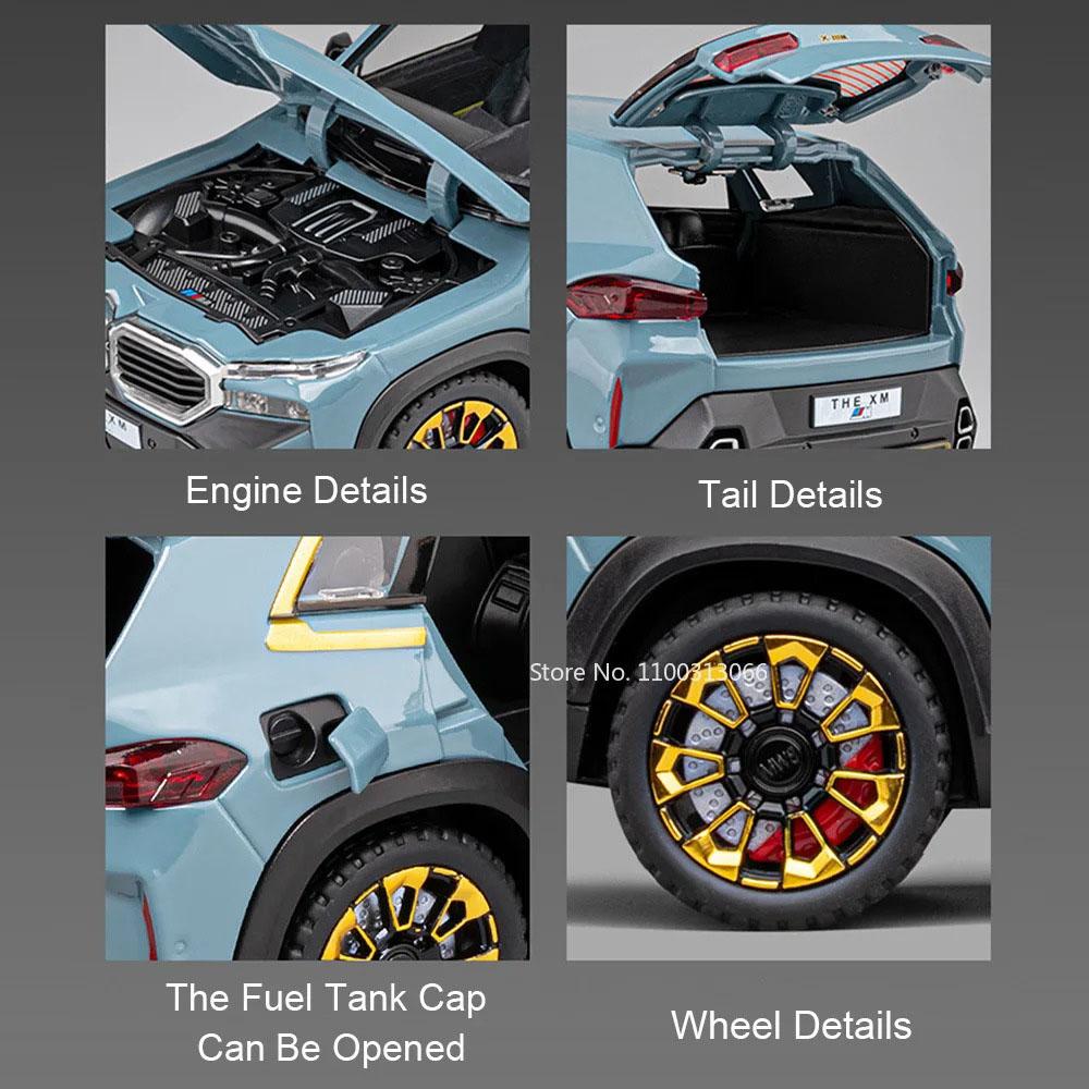 1:24 Xm The 7 Models Alloy Car Diecast Miniature Toys 6 Doors Opened Sound Light Pull Back Vehices Adult Friend's Birthday Gifts