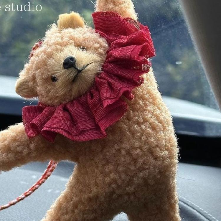 Ballet Bear Keychain Plush Hanging Ornament for Bags Keys Car Interior Pendant Decoration Daily Use Keyring Accessories