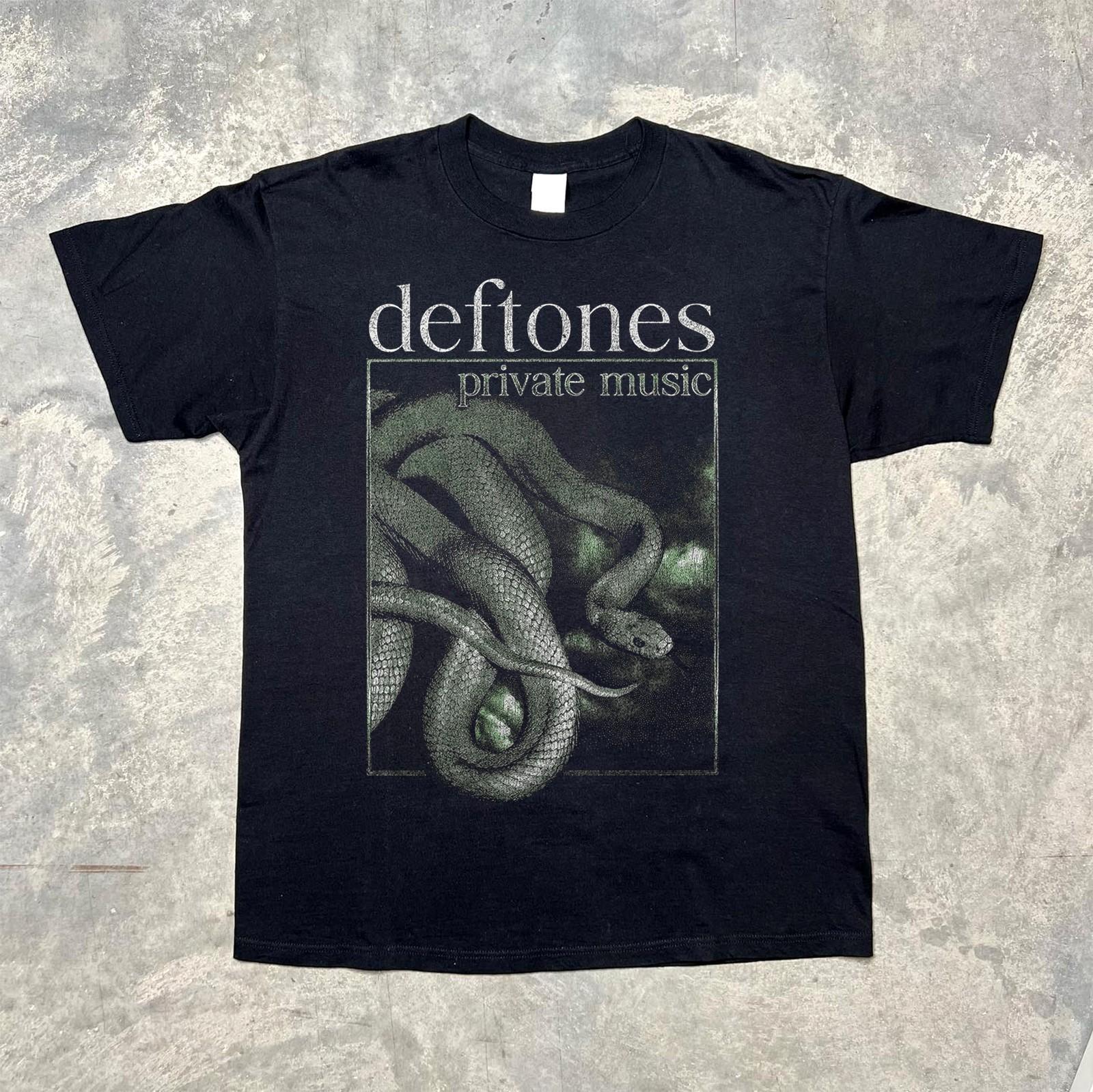 Vintage Deftones Private Music Snake Logo Black Unisex T-shirt Size S-5XL S