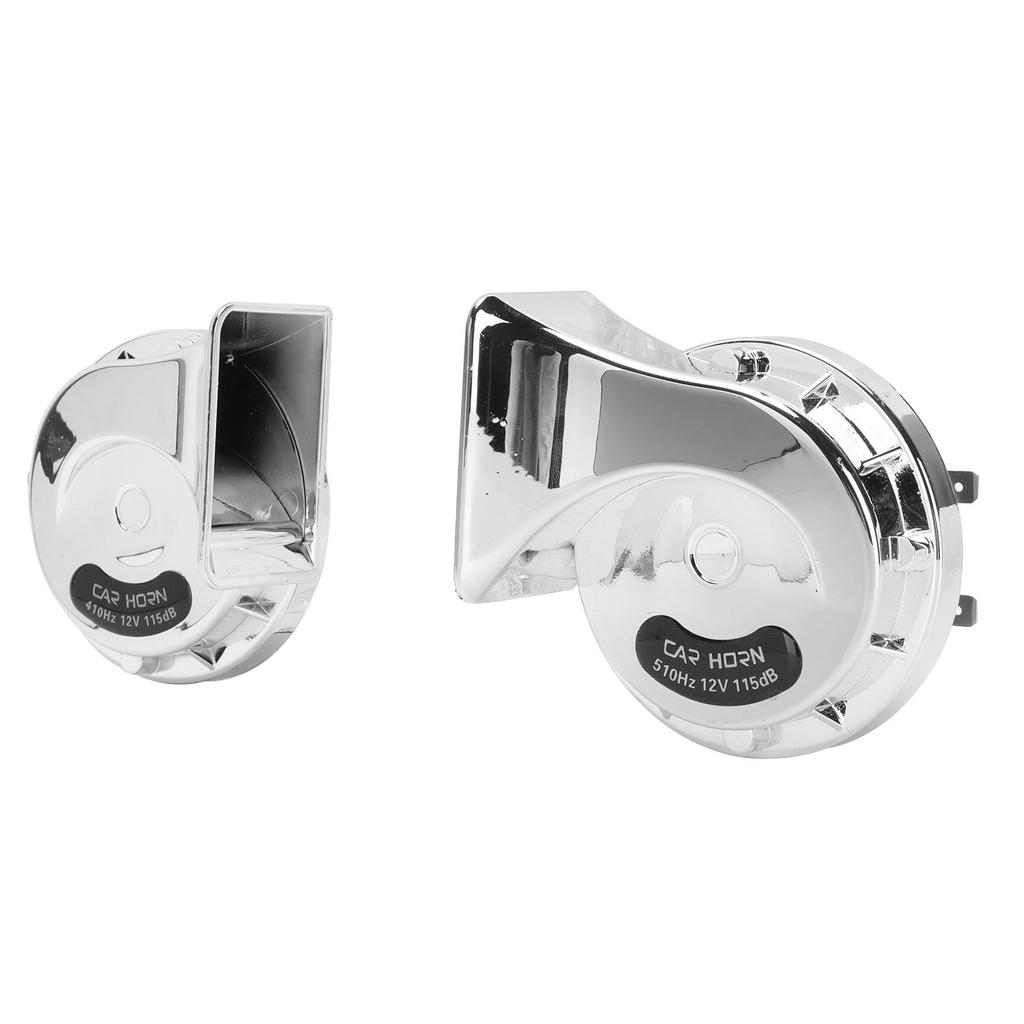 2PCS Car Horn 510Hz 115Db Silver Universal for All 12V Trucks RV Motorcycles UTV ATV