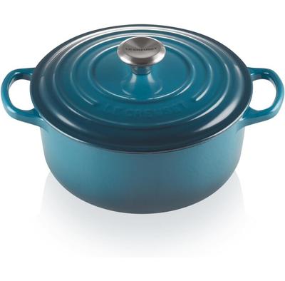 Cast Iron Roaster Le Creuset Signature Round 20 Cm Depth Teal 2.4 L (21177206422430)