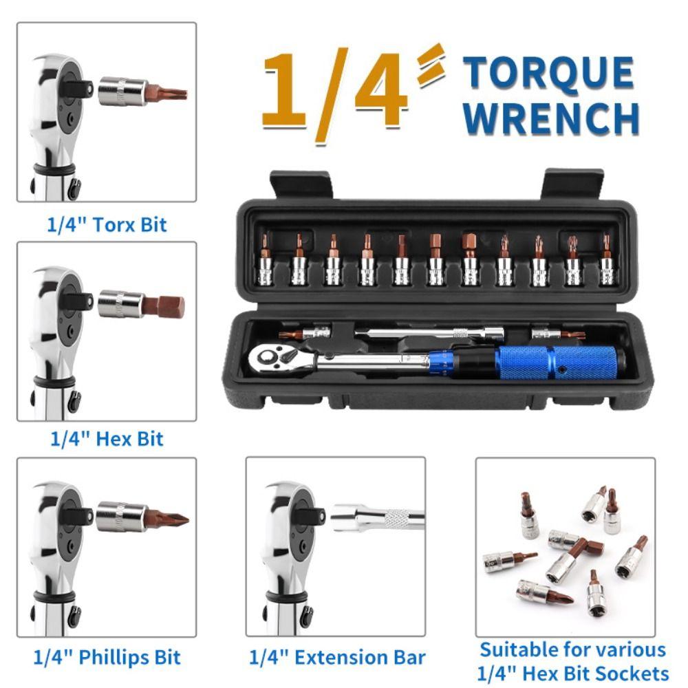 1/4 Inch Bicycle Automotive Tool 2-24N.m Ratchet Torque Wrench Set  Cycling Accessories