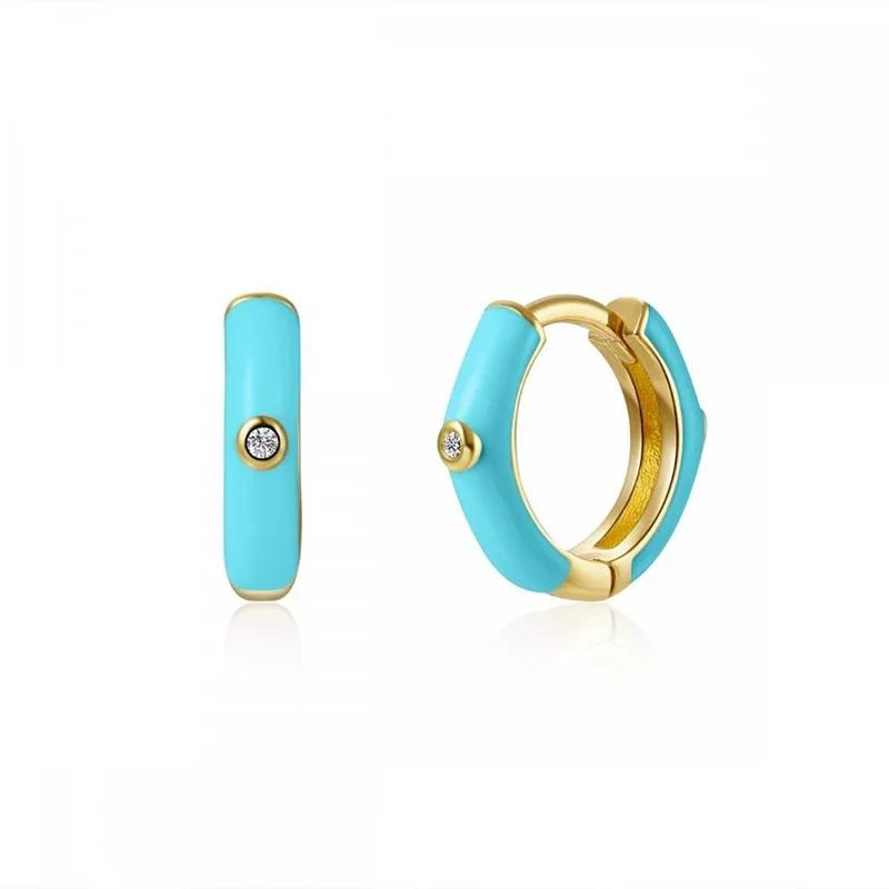 CRMYA Copper Gold Plated Earring Set For Women Color CZ Zircon Piercing Clip Hoop Dangle Earrings For Women Jewelry Wholesale