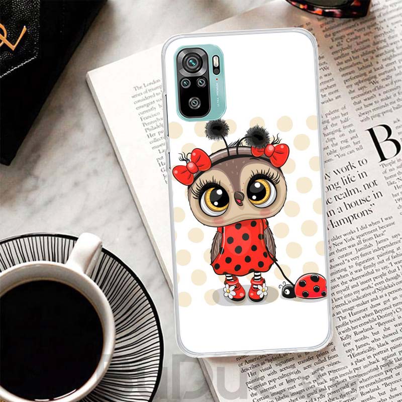 Cute Owl Hearts Lover Cover For Xiaomi Redmi Note 14 13 12S 12 11 Pro Plus Phone Case 11S 10S 10 11E 11T 14Pro 13Pro Print Coque