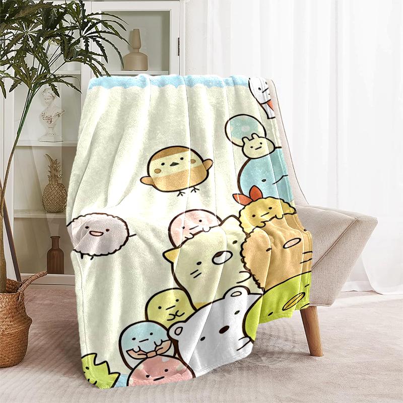 1pc Blanket Sumikko Gurashi2 Print Design, Lightweight Blanket for Sofa, Bed- Soft &Warm, Gift for All Seasons like Christmas, Halloween