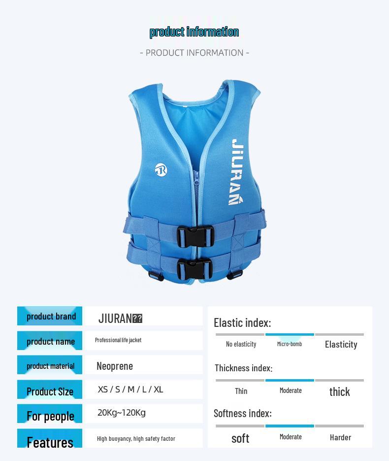 Adult High Buoyancy Life Vest for Swimming and Motorboat Rescue