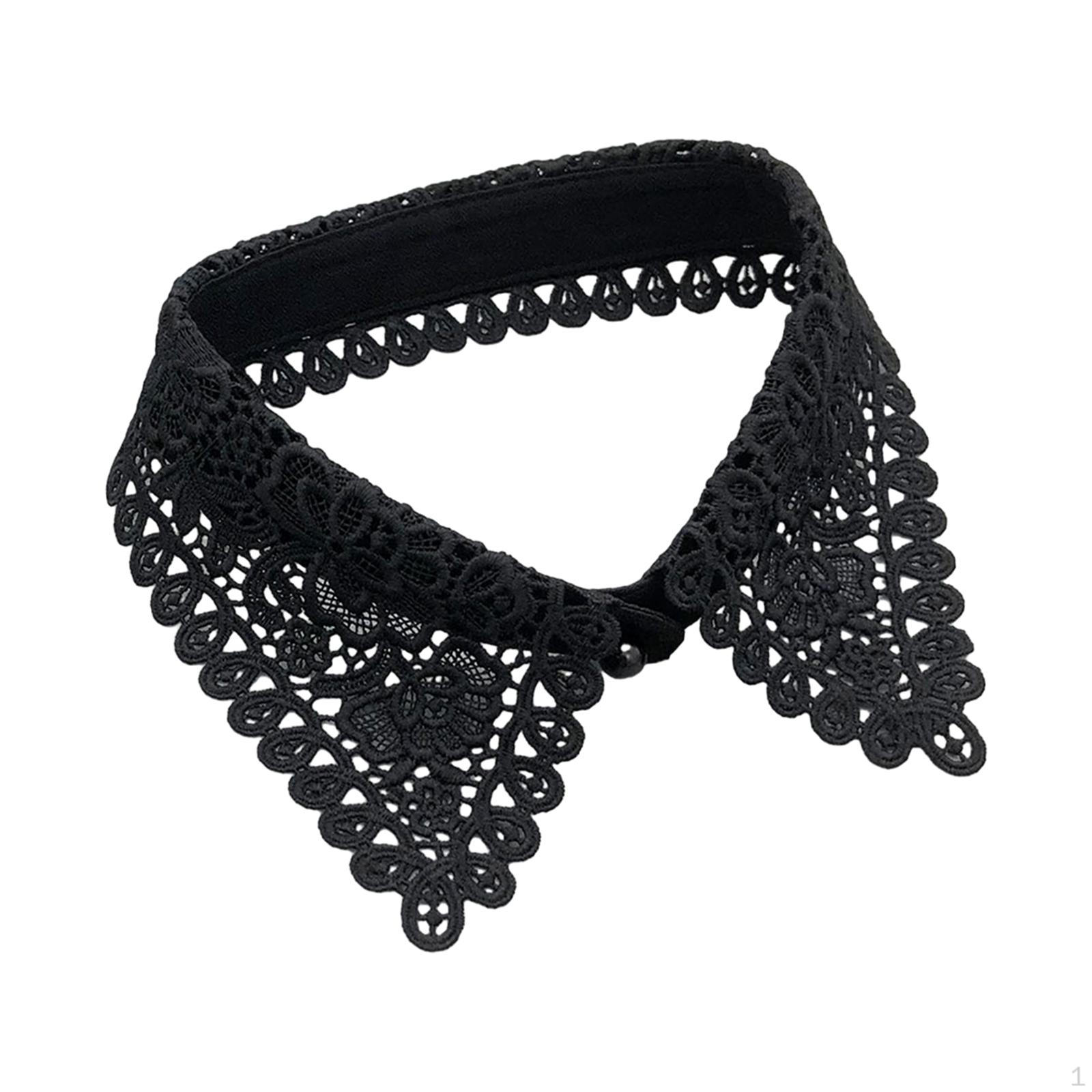 

Поддельное колье, съемное ожерелье, элегантная декоративная блузка, накладной галстук, лацкан для женщин чёрный