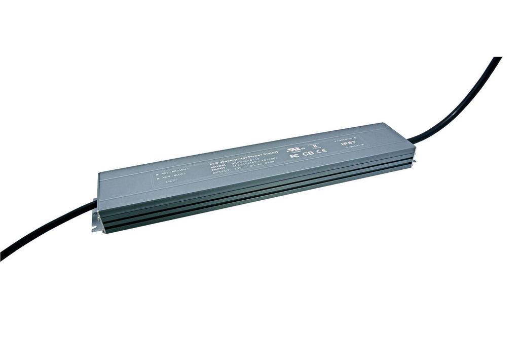12V/24V Ultra-Thin Waterproof Power Supply, 30W-360W, DC Constant Voltage IP67