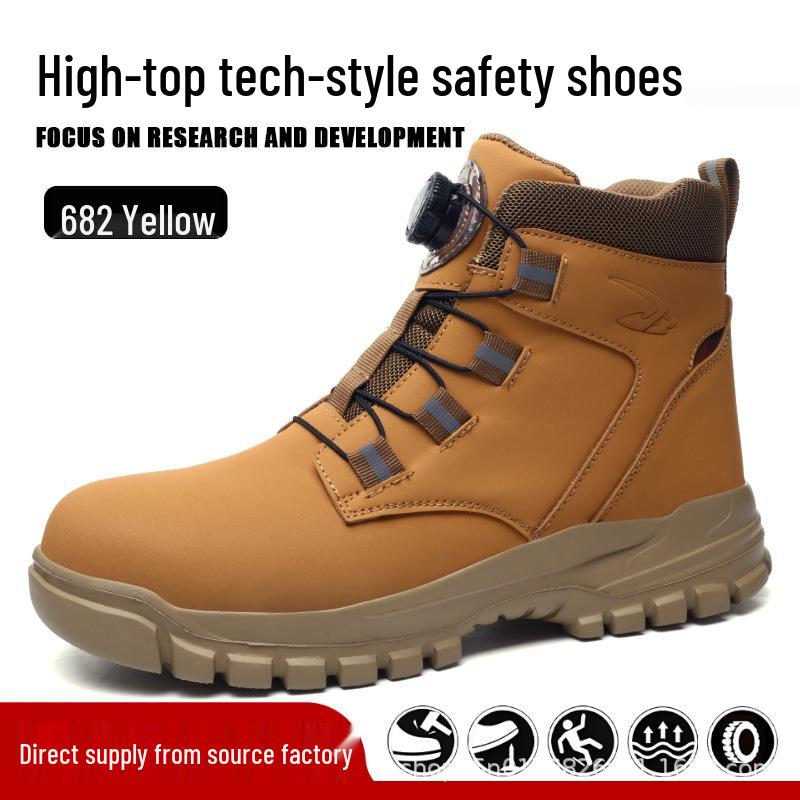 Steel Toe Anti-Smash Safety Shoes with Puncture-Resistant Technology, Lightweight & Comfortable Shock-Absorbing Work Shoes